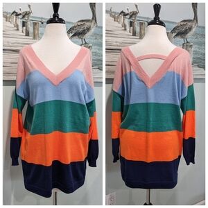Racheal oversized striped color block sweater